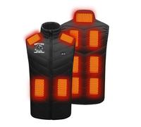 KHIRVWL Gilet Riscaldato USB Giacca Riscaldata Uomo DonnaGilet Riscaldante Termico Invernale Stampato a Doppio Controllo a Undici Zone Gilet Riscaldante Giacca Casual Senza Maniche con Cappuccio