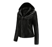 KHIRVWL Giubbotto Chiodo Donna Ecopelle Giacca in Pelle Donna Corta Giubbotto e Tasche con Cerniera Giubbino Biker Vintage a Manica Lunga da Donna Giacca di Pelle Curvy Giacca in Ecopelle Cerniera