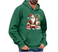 KHIRVWL Maglia Uomo Elegant Taglia Forti alla Moda Felpa Stampato Senza Cappuccio Pullover Tops da Natale Manica Lunga Natale Stampato per Il Tempo Libero Sportivo Maglione Natalizio Uomo Regalo