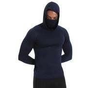 KHIRVWL Maglia UV Uomo Cappuccio Integrato Glacial Unicolore Maniche Raglan Viaggi Tropicali Felpa Leggera Protezione Solare Giacca Da Sole Impermeabile per Ciclismo Trekking Montagna