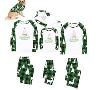 KHIRVWL Natale Pigiama Famiglia Set Mamma papà Bambino Neonato Pagliaccetto Pigiami Notte Due Pezzi Cotone Manica Lunga e Pantaloni Famiglia Ideale per Le Riunioni di Famiglia di Natale