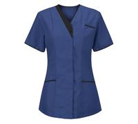 KHIRVWL Offerte Lampo del Giorno Divise Sanitarie Donna Cotone Divisa Infermiere Uniforme Sanitaria Donna Elastica Divise Ospedaliere con Cordoncino Camice Medico Set Uniforme Maglia Frontale