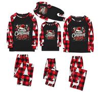 KHIRVWL Offerte Lampo del Giorno Pigiama Natale Famiglia Set 4 Pigiami Natalizi Coordinati Famiglia Set,Girocollo Comodo Due Pezzi Sleepwear Natalizio,Abiti Natalizi per papà Mamma Bambini