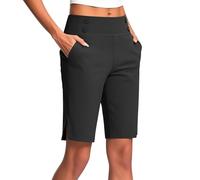 KHIRVWL Pantaloni Capri Donna Estivi Pantaloni Sportivi Donna Pantaloncini 3/4 Cotone Bermuda Pantaloncini Cargo Shorts Casual A Vita Alta Gamba Larga Short Corti da Lavoro con Tasche Mode