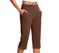 KHIRVWL Pantaloni Capri Donna Estivi Pantaloni Sportivi Donna Pantaloncini 3/4 Cotone Bermuda Pantaloncini Cargo Shorts Casual A Vita Alta Gamba Larga Short Corti da Lavoro con Tasche Mode
