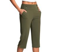 KHIRVWL Pantaloni Capri Donna Estivi Pantaloni Sportivi Donna Pantaloncini 3/4 Cotone Bermuda Pantaloncini Cargo Shorts Casual A Vita Alta Gamba Larga Short Corti da Lavoro con Tasche Mode