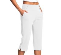 KHIRVWL Pantaloni Capri Donna Estivi Pantaloni Sportivi Donna Pantaloncini 3/4 Cotone Bermuda Pantaloncini Cargo Shorts Casual A Vita Alta Gamba Larga Short Corti da Lavoro con Tasche Mode