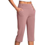 KHIRVWL Pantaloni Capri Donna Estivi Pantaloni Sportivi Donna Pantaloncini 3/4 Cotone Bermuda Pantaloncini Cargo Shorts Casual A Vita Alta Gamba Larga Short Corti da Lavoro con Tasche Mode