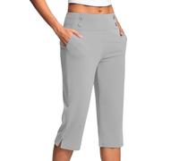 KHIRVWL Pantaloni Capri Donna Estivi Pantaloni Sportivi Donna Pantaloncini 3/4 Cotone Bermuda Pantaloncini Cargo Shorts Casual A Vita Alta Gamba Larga Short Corti da Lavoro con Tasche Mode