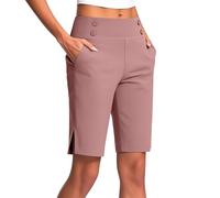 KHIRVWL Pantaloni Capri Donna Estivi Pantaloni Sportivi Donna Pantaloncini 3/4 Cotone Bermuda Pantaloncini Cargo Shorts Casual A Vita Alta Gamba Larga Short Corti da Lavoro con Tasche Mode