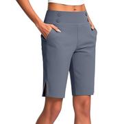 KHIRVWL Pantaloni Capri Donna Estivi Pantaloni Sportivi Donna Pantaloncini 3/4 Cotone Bermuda Pantaloncini Cargo Shorts Casual A Vita Alta Gamba Larga Short Corti da Lavoro con Tasche Mode