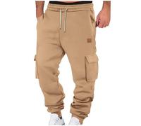 KHIRVWL Pantaloni Tuta Uomo Invernali da Lavoro Pantaloni Cargo Lunghi con Tasche Loose Fit Trekking Pantalone Palestra Jogging Running Moto Sport Pants Pantaloni con Tasche Laterali Uomo