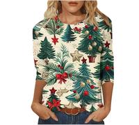 KHIRVWL Pullover da Donna Natale Invernale Offerte Moda Girocollo Maglione Natalizio Moda Felpe Oversize Senza Cappuccio Sweater Natalizi Famiglia con Stampa 3D Curvy Felpe Natalizie Regalo Natale