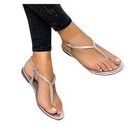 KHIRVWL Sandali da Spiaggia con Fondo Piatto da Donna Ciabatte Sandali Piscina Aperte Doccia Piatti Slippers Spiaggia Morbida Estive Per Uso Quotidiano Occasioni Speciali