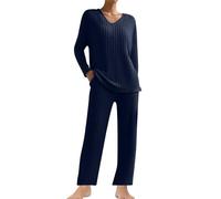 KHIRVWL Tuta Maglia Donna Completo da Donna in Maglia a 2 Pezzi Realizzato in Maglione Lavorato a Maglia Maniche Lunghe e Pantaloni da Jogging Lunghi in Due Pezzi Completo Casual Tuta Pullover