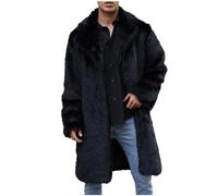 KHIRVWL Uomo Giacca di Pelliccia Sintetica Invernale Cappotti con Peluche Taglie Forti Imbottito Caldo Giacche Giubbotto Uomo Eleganti Giubbino Invernale Manica Lungo Antivento Spessa Parka Cardigan