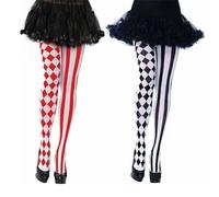 KHIRY 2 Paia di Calze da Circo, Calze da Donna sopra Il Ginocchio, Calze A Righe per Halloween, Cosplay