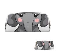 KHiry Astuccio per matite retrattile portapenne grigio elefante cartone animato astuccio per cancelleria per ufficio organizer astuccio con cerniera borsa cosmetica per ufficio portapenne per lavoro,