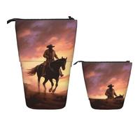 KHiry Astuccio portamatite pop-up con ciambelle, astuccio telescopico per cancelleria, per ufficio, organizer retrattile, portapenne per lavoro, 7 × 14,5 cm, Cowboy Ovest, Taglia unica