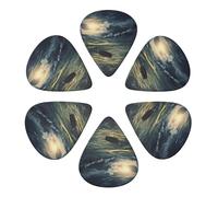 KHiry Confezione da 6 plettri per chitarra con scatola organizer Ocean After Storm per basso per ukulele elettrico per chitarre acustiche, 0,46 mm