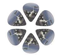 KHiry Confezione da 6 plettri per chitarra con scatola organizer per basso aereo dell'esercito americano plettri per ukulele elettrico per chitarre acustiche 0,71 mm