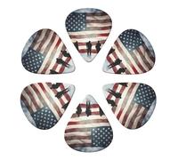 KHiry Confezione da 6 plettri per chitarra con scatola organizer per basso americano Veterans Day Picks per ukulele elettrico per chitarre acustiche 0,71 mm