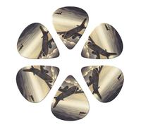 KHiry Confezione da 6 plettri per chitarra con scatola organizer per basso, elefante africano, plettri per ukulele elettrico per chitarre acustiche, 0,46 mm