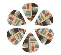 KHiry Confezione da 6 plettri per chitarra con scatola organizer per basso moderno di metà secolo, per ukulele elettrico, per chitarre acustiche, 0,71 mm