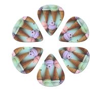 KHiry Confezione da 6 plettri per chitarra con scatola organizer per coni gelato, 1 plettri per basso per ukulele elettrico per chitarre acustiche, 0,96 mm