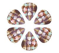 KHiry Confezione da 6 plettri per chitarra con scatola organizer per coni gelato e basso, per ukulele elettrico, per chitarre acustiche, 0,71 mm