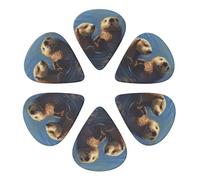 KHiry Confezione da 6 plettri per chitarra con scatola organizer per conservare lontre marine, per pittura e basso, per ukulele elettrico, per chitarre acustiche, 0,96 mm