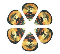 KHiry Confezione da 6 plettri per chitarra con scatola organizer per riporre bellissimi plettri per basso a forma di elefante, per ukulele elettrico, per chitarre acustiche, 0,71 mm