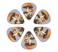 KHiry Confezione da 6 plettri per chitarra con scatola organizer per riporre funghi commestibili e bassi per ukulele elettrico per chitarre acustiche, 0,96 mm