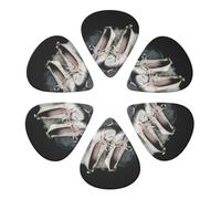 KHiry Confezione da 6 plettri per chitarra con scatola organizer per scarpe da balletto e basso, per ukulele elettrico, per chitarre acustiche, 0,71 mm