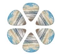 KHiry Confezione da 6 plettri per chitarra con scatola organizer per uccelli marini, onde, basso, per ukulele elettrico, per chitarre acustiche, 0,46 mm