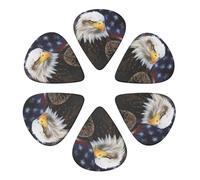 KHiry Confezione da 6 plettri per chitarra con scatola portaoggetti American Bald Eagle Bass Picks per ukulele elettrico per chitarre acustiche 0,46 mm