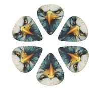 KHiry Confezione da 6 plettri per chitarra con scatola portaoggetti Art Eagle Bass Picks per ukulele elettrico per chitarre acustiche 0,71 mm