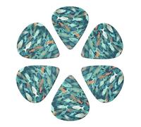 KHiry Confezione da 6 plettri per chitarra con scatola portaoggetti astratta Shoal of Fish Bass Picks per ukulele elettrico per chitarre acustiche 0,96 mm