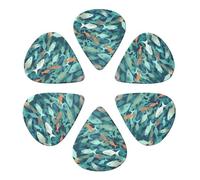 KHiry Confezione da 6 plettri per chitarra con scatola portaoggetti astratta Shoal of Fish Bass Picks per ukulele elettrico per chitarre acustiche 0,96 mm