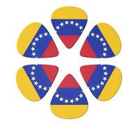 KHiry Confezione da 6 plettri per chitarra con scatola portaoggetti Bandiera del Venezuela per basso per ukulele elettrico per chitarre acustiche, 0,96 mm