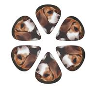 KHiry Confezione da 6 plettri per chitarra con scatola portaoggetti carini Beagle per basso per ukulele elettrico per chitarre acustiche, 0,46 mm