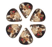 KHiry Confezione da 6 plettri per chitarra con scatola portaoggetti carini Corgi Bass Picks per ukulele elettrico per chitarre acustiche 0,96 mm