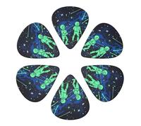 KHiry Confezione da 6 plettri per chitarra con scatola portaoggetti che si illuminano al buio per basso elettrico e ukulele acustico, 0,71 mm