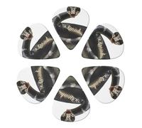 KHiry Confezione da 6 plettri per chitarra con scatola portaoggetti Cobra Snake Bass Picks per ukulele elettrico per chitarre acustiche 0,46 mm