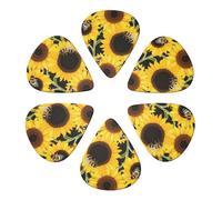 KHiry Confezione da 6 plettri per chitarra con scatola portaoggetti con api girasole e plettri per basso per ukulele elettrico per chitarre acustiche, 0,46 mm