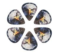 KHiry Confezione da 6 plettri per chitarra con scatola portaoggetti con bandiera americana con Eagle Bass Picks per ukulele elettrico per chitarre acustiche 0,96 mm