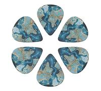 KHiry Confezione da 6 plettri per chitarra con scatola portaoggetti con mappa del mondo e per basso, per ukulele elettrico, per chitarre acustiche, 0,46 mm