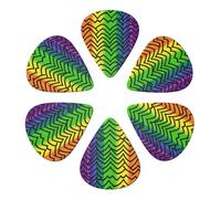 KHiry Confezione da 6 plettri per chitarra con scatola portaoggetti Gay Pride Rainbow Pattern Plettri per basso per ukulele elettrico per chitarre acustiche 0,96 mm
