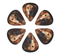 KHiry Confezione da 6 plettri per chitarra con scatola portaoggetti Golden Retriever per basso per ukulele elettrico per chitarre acustiche, 0,46 mm