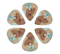 KHiry Confezione da 6 plettri per chitarra con scatola portaoggetti Hug tree bradipo plettri per basso per ukulele elettrico per chitarre acustiche 0,71 mm